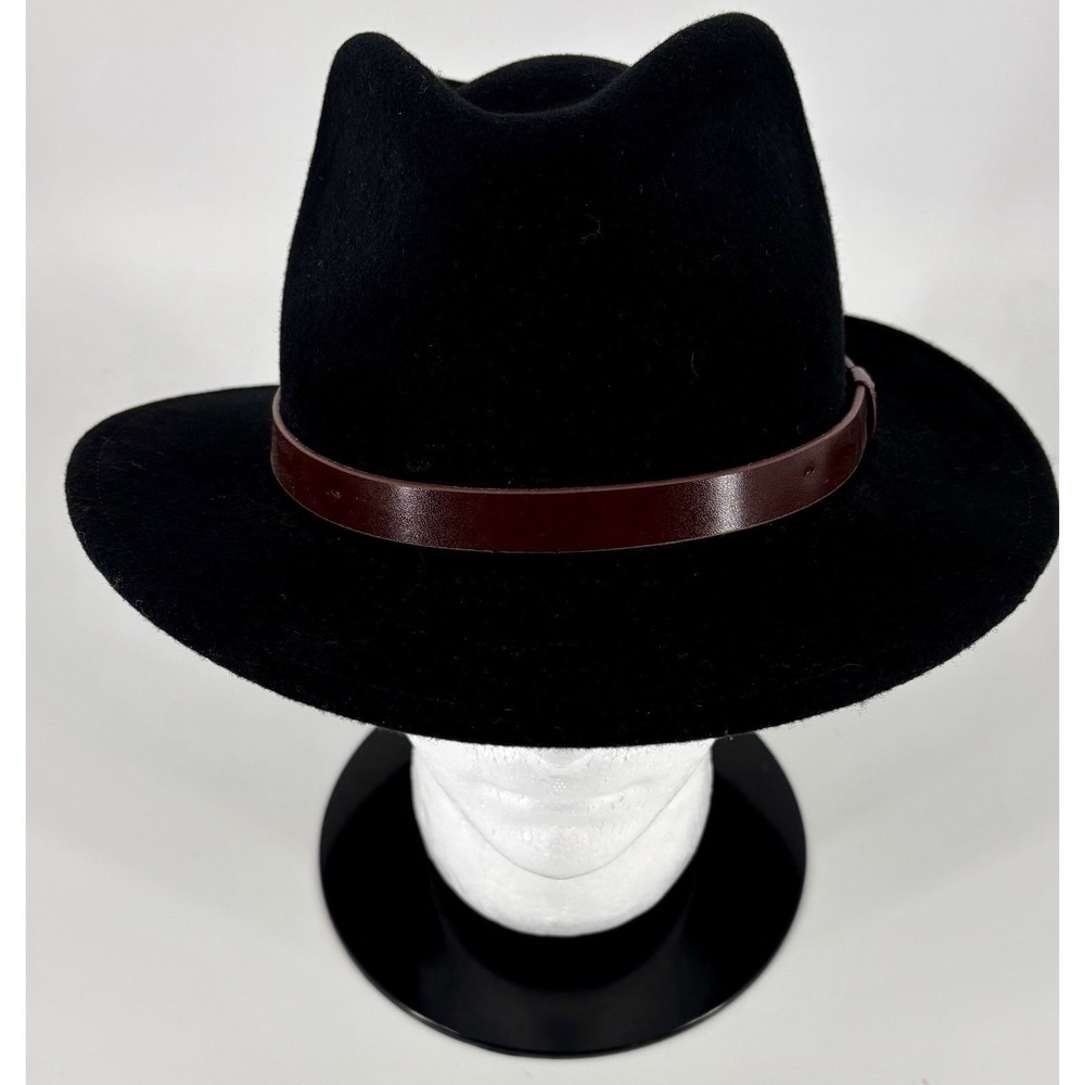 Brixton Men's Messer‎ Fedora Hat Black 100% Wool Size 7.25 (58cm) Medium Boho